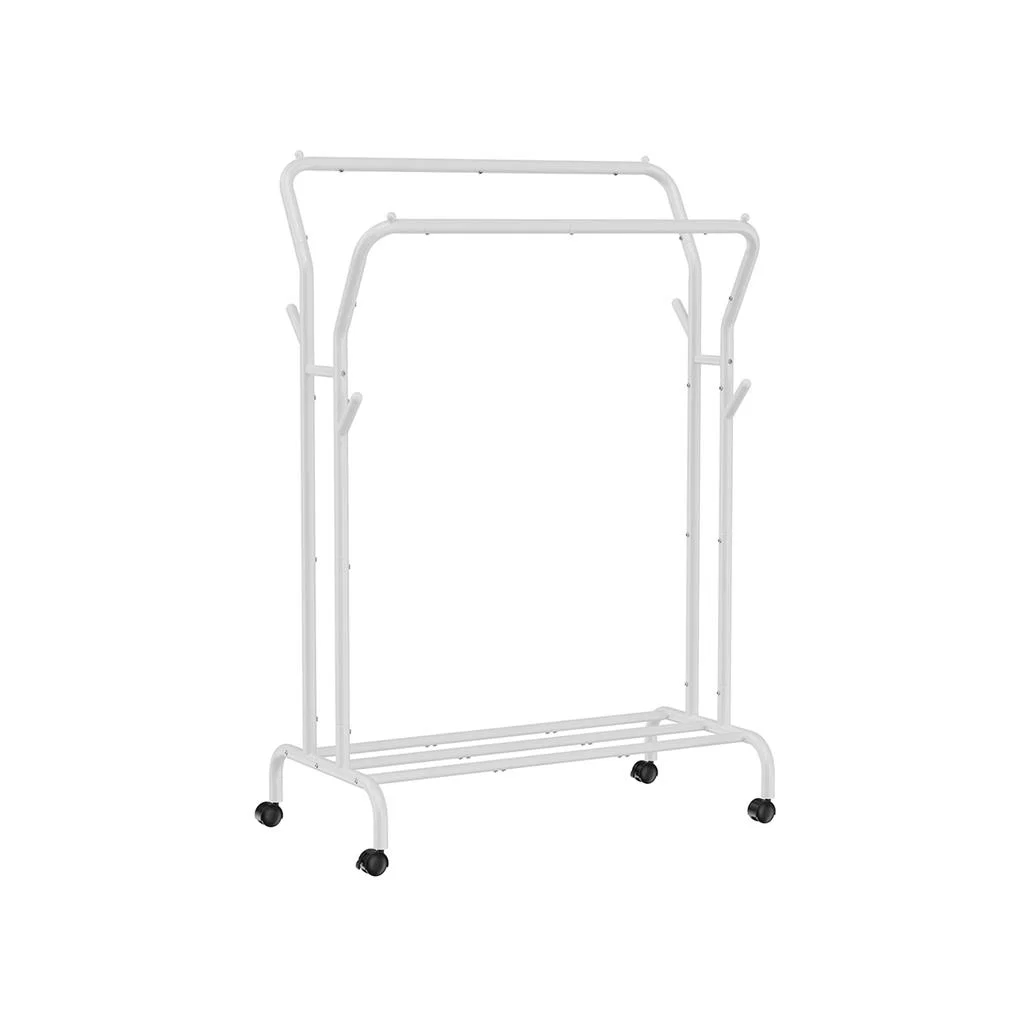 Soft SONGMICS Double-Rod Clothes Rack with Wheels 40.7 Inches Comfortable