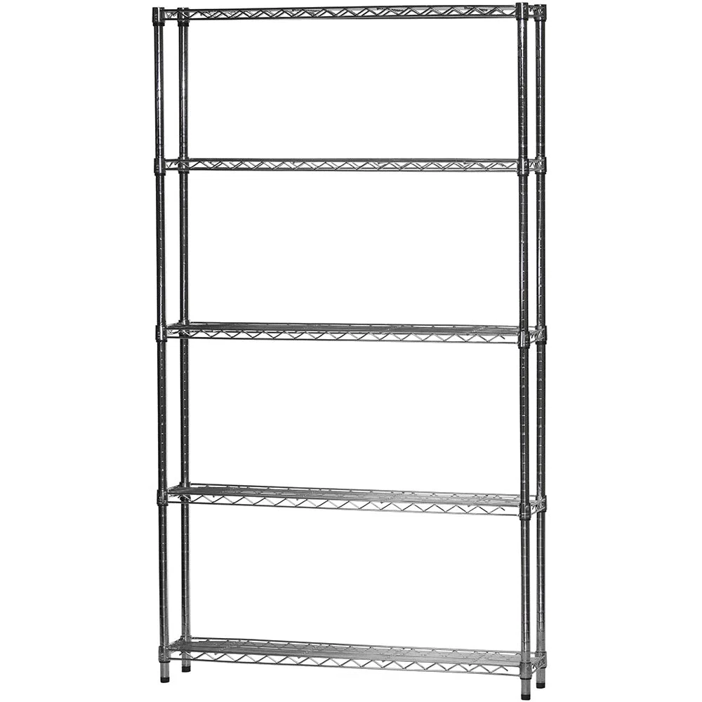 Smart 10 quot d x 42 quot w Chrome Wire Shelving w 5 Shelves Organic