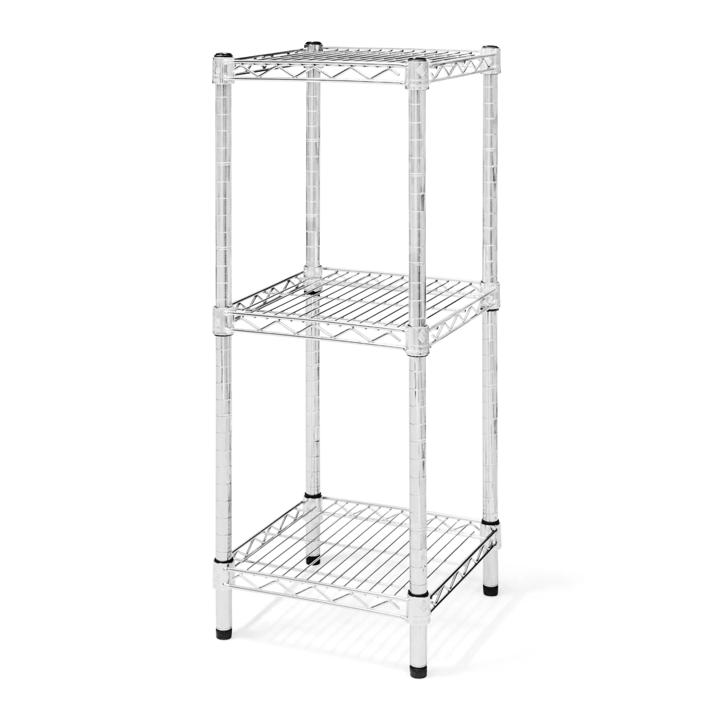 High-Grade 12 quot d x 34 quot h Chrome Wire Shelving w 3 Shelves Sustainable