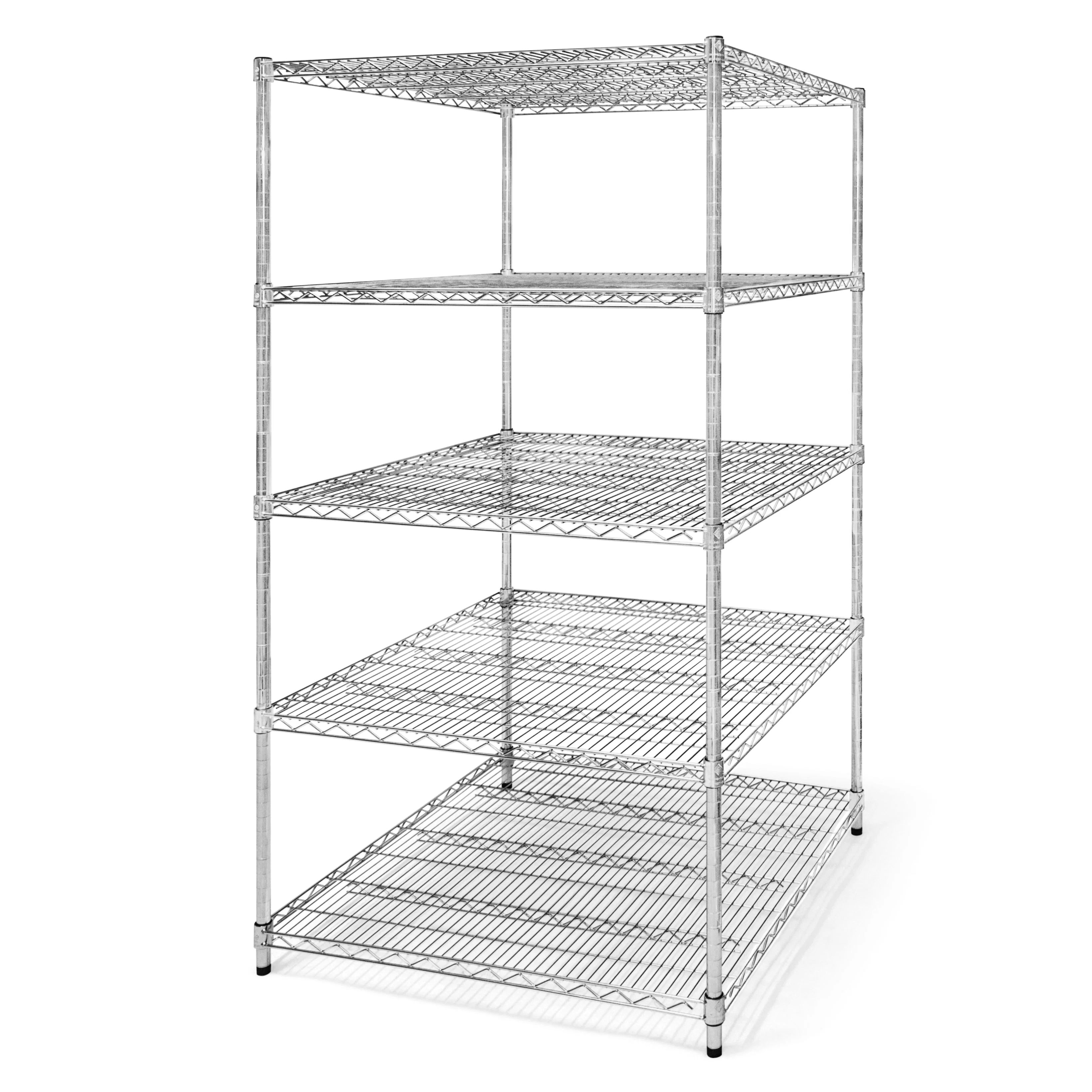 Clean 36 quot d x 36 quot w Chrome Wire Shelving w 5 Shelves First-Class