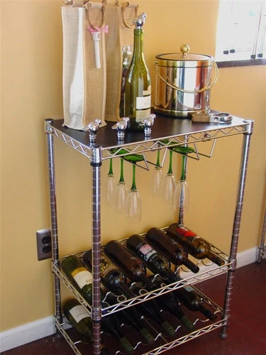 User-Friendly 14 quot d X 24 quot w X 34 quot h Wine Service Shelving Unit SI-WRC Natural
