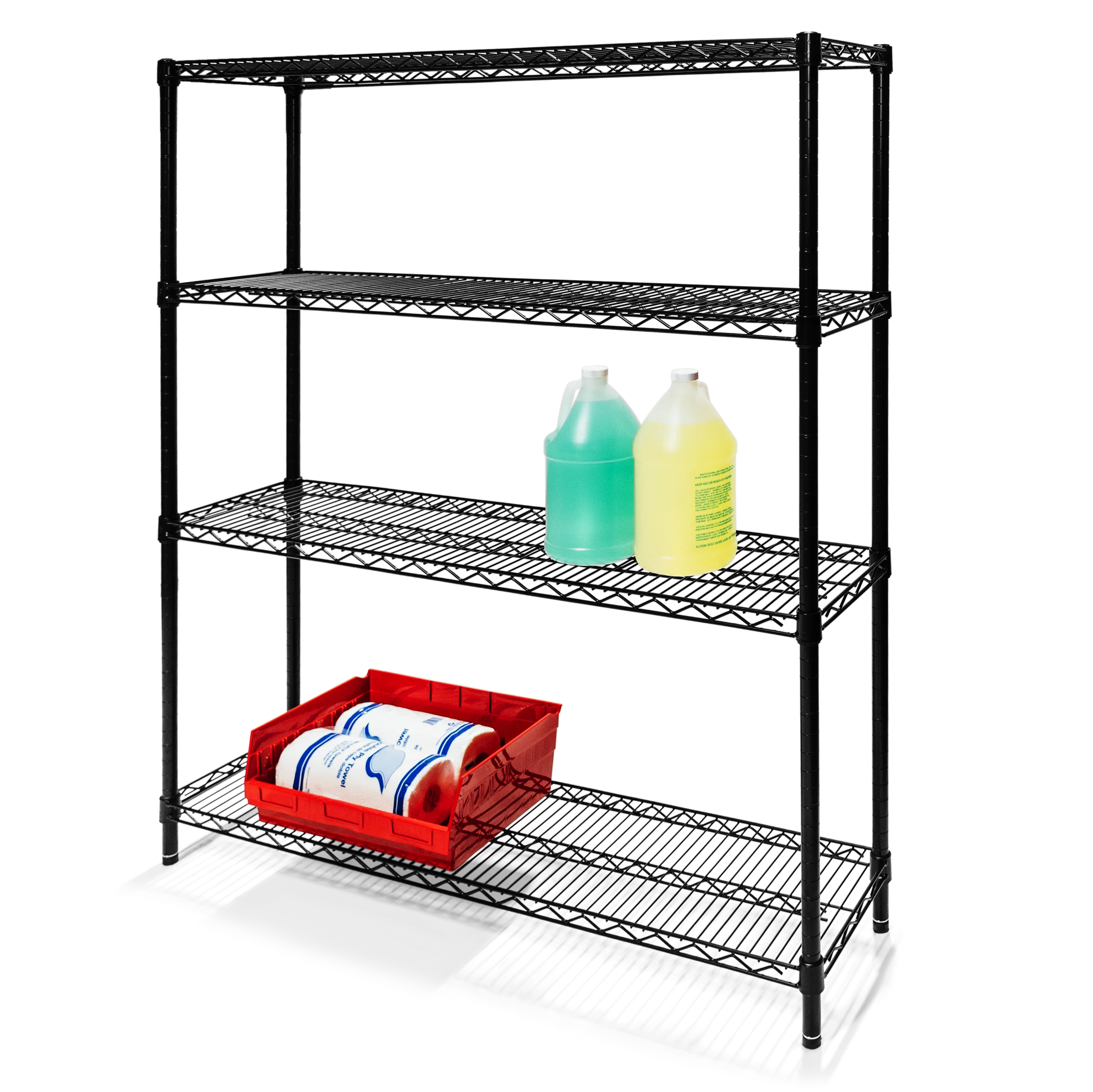 Effective 12 quot d x 64 quot h Black Wire Shelving w 4 Shelves Consistent