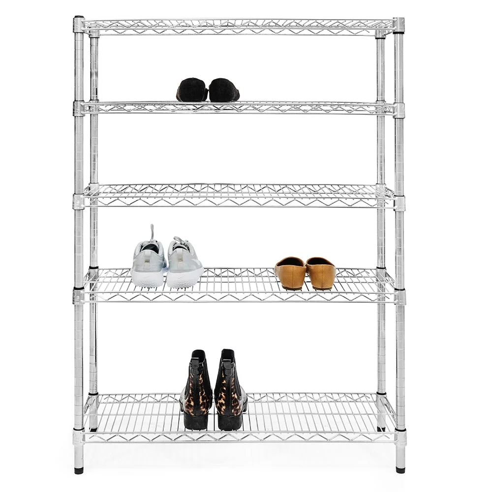 Minimalist Chrome 5-Tier Shoe Rack Dependable