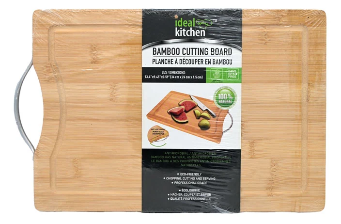 Practical BAMBOO CUTTING BOARD W HANDLES Prestigious