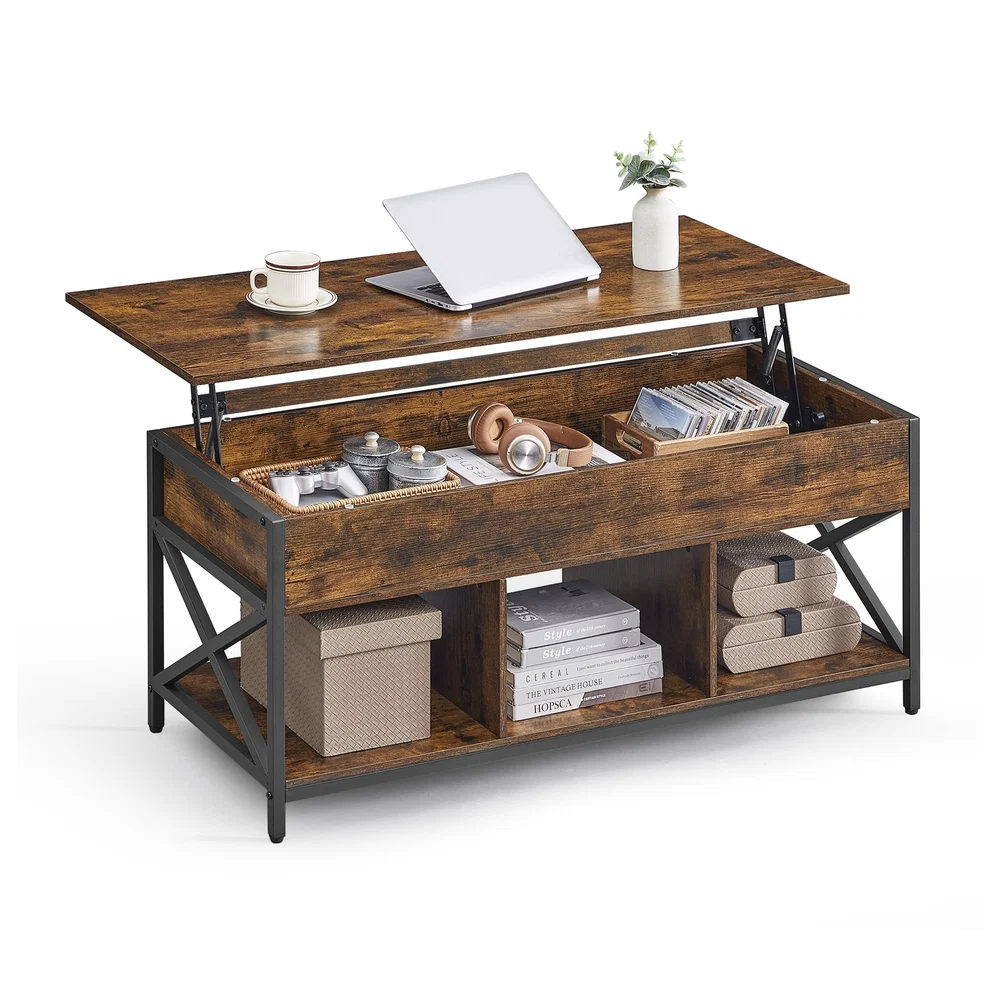 Pure VASAGLE Daxton Collection – Industrial Brown Lift Top Coffee Table Recyclable