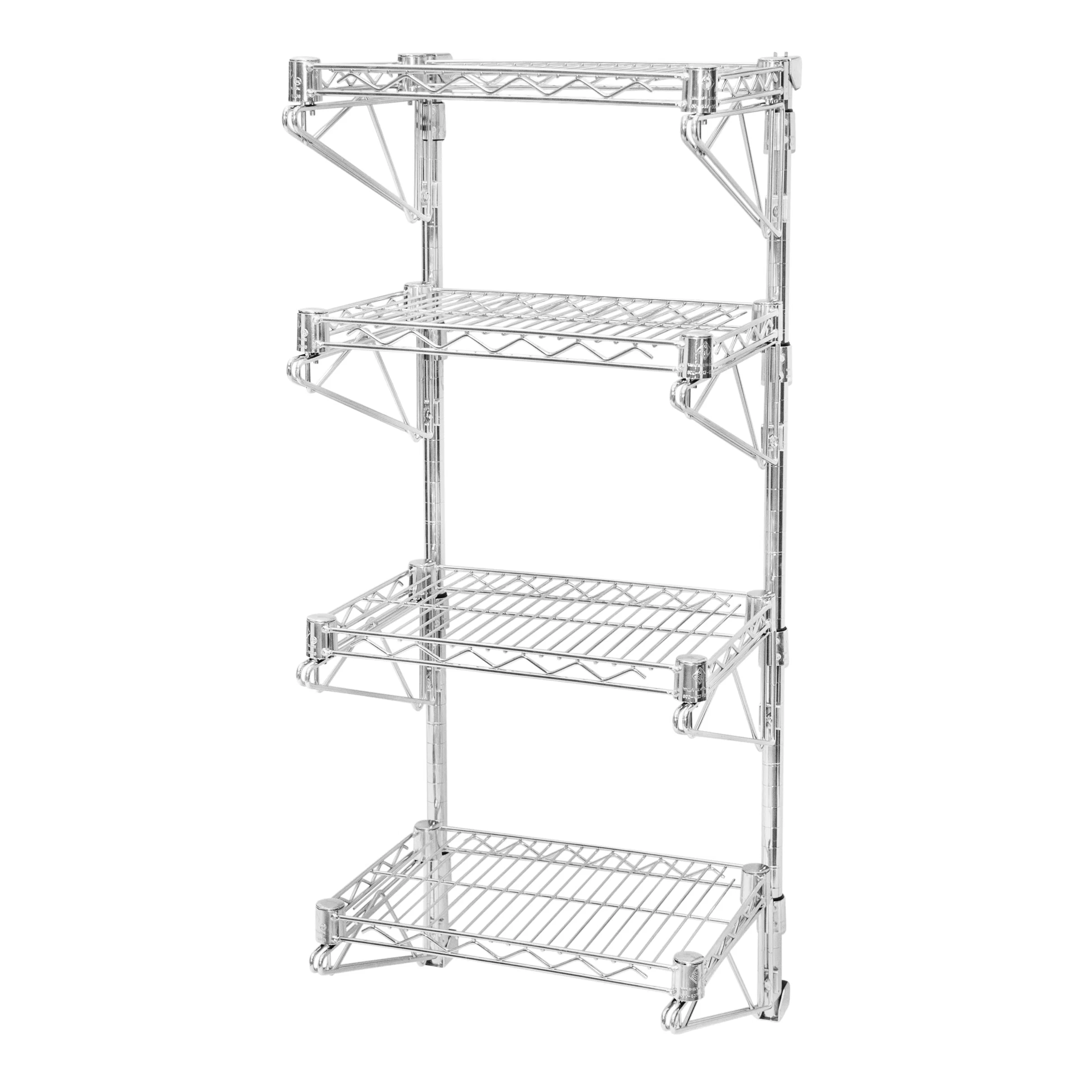 Original Design 24 quot d Wall-Mounted Wire Shelving w 4 Shelves Long-Lasting