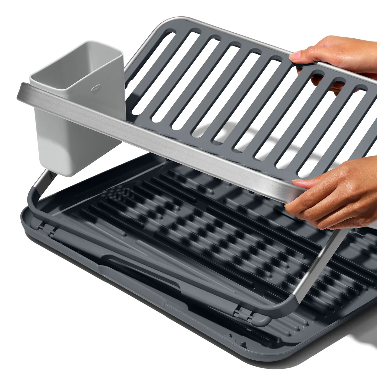 Expertly Made OXO ALUMINUM FOLD FLAT DISH RACK Professional