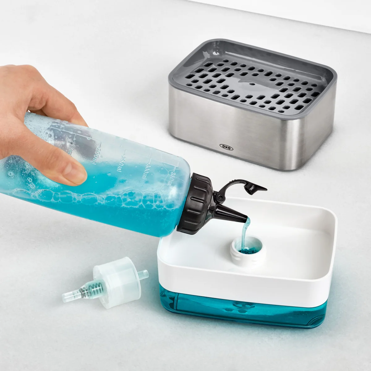 Enhanced OXO SOAP DISPENSER SPONGE HOLDER Exclusive