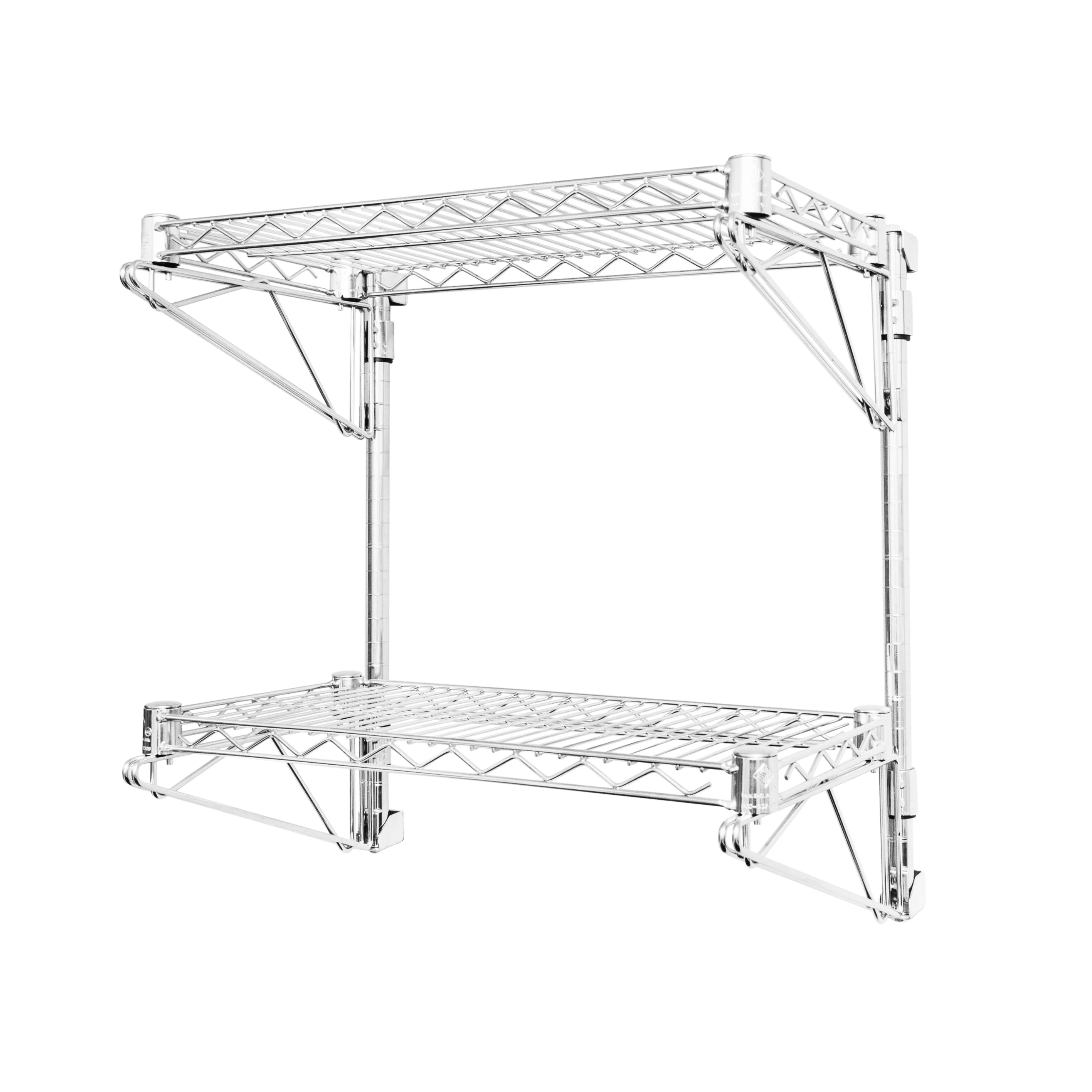 Classic 24 quot d Wall-Mounted Wire Shelving w 2 Shelves Exclusive