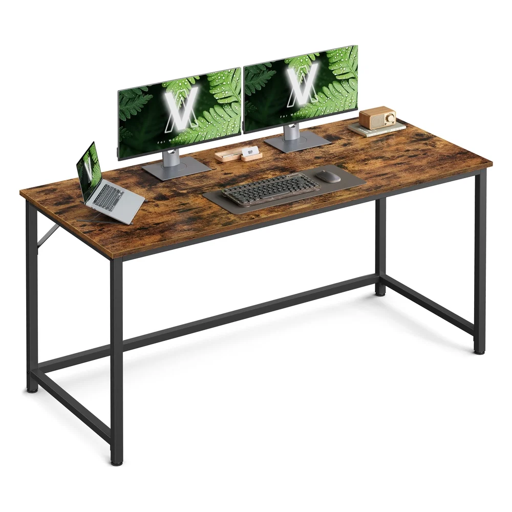 World-Class VASAGLE Industrial Brown 55 Inches Writing Desk for Office Refined