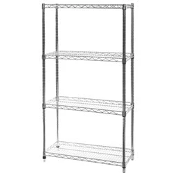 Relaxed 14 quot d x 36 quot w Chrome Wire Shelving w 4 Shelves Fine