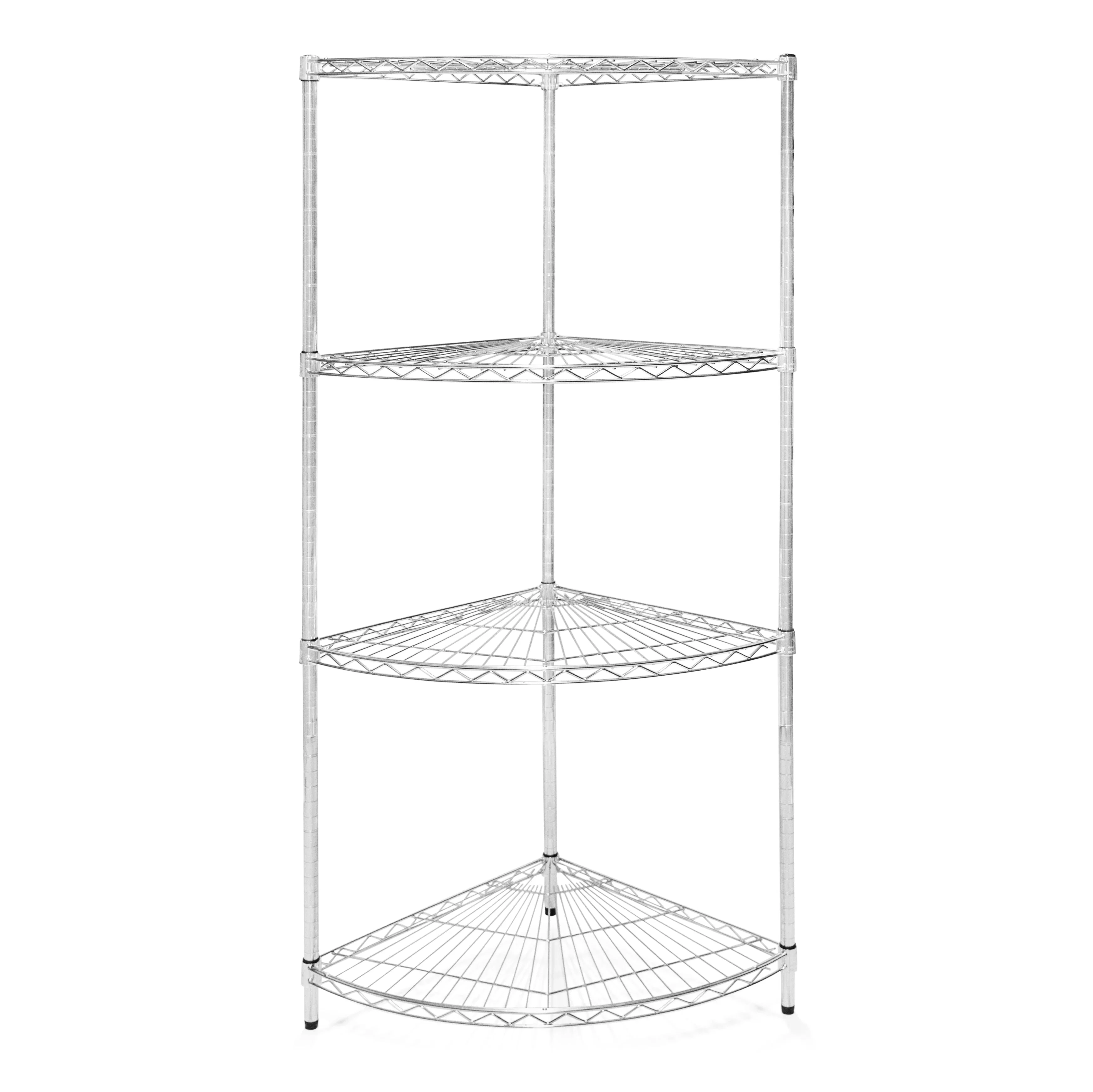 Carefully Designed 24 quot d Chrome Wire Radius Corner Unit w 4 Shelves Proven