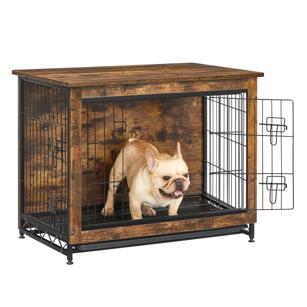 Verified Feandrea Wooden Dog Crate with Removable Tray User-Friendly