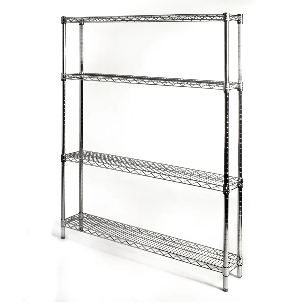 Easy-to-Use 10 quot d x 42 quot w Chrome Wire Shelving w 4 Shelves Official