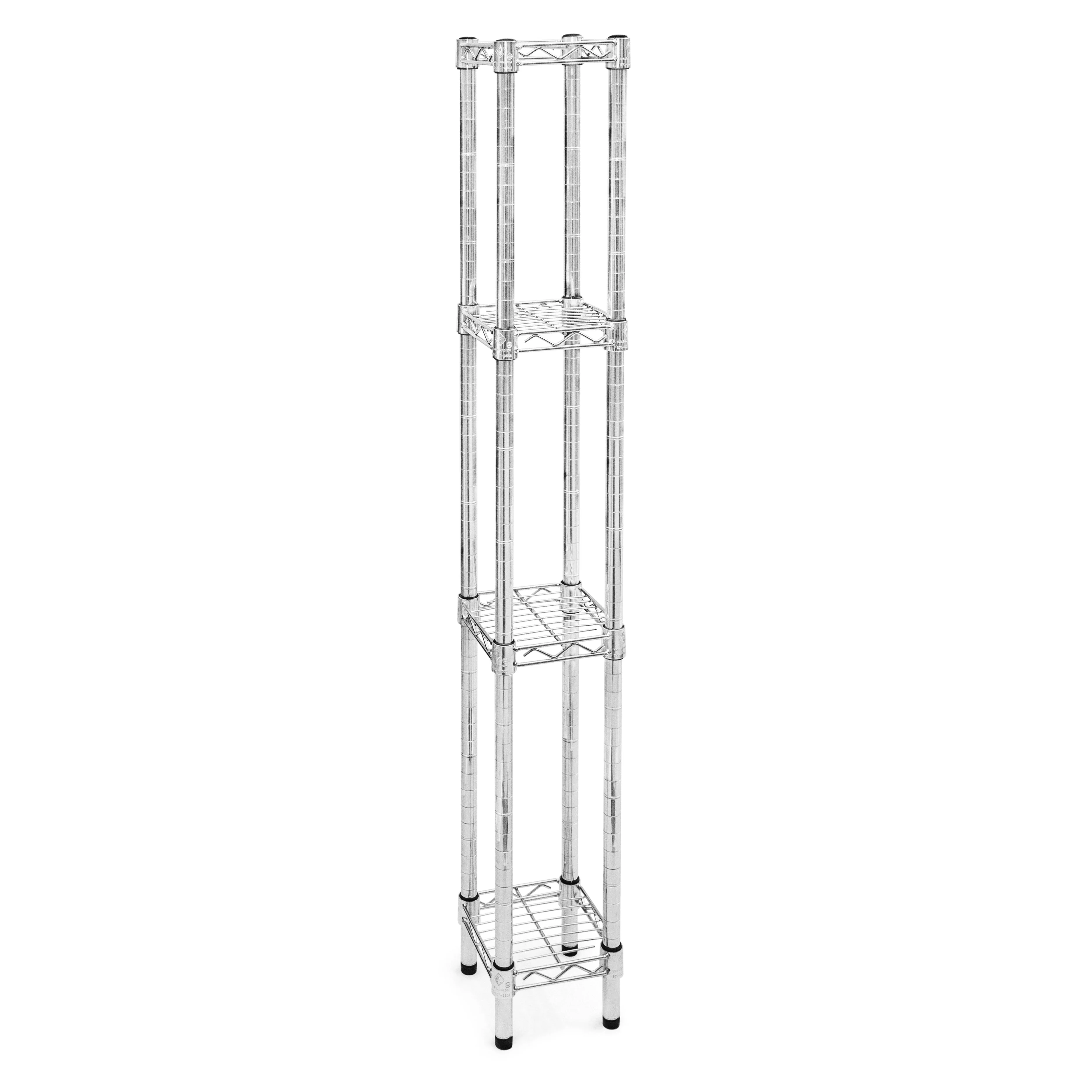 Official 8 quot d x 8 quot w Chrome Wire Shelving w 4 Shelves Stylish