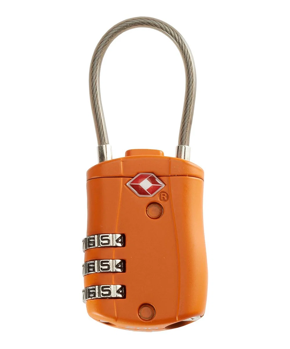 Clean TSA COMBINATION CABLE LOCK ORANGE Authentic