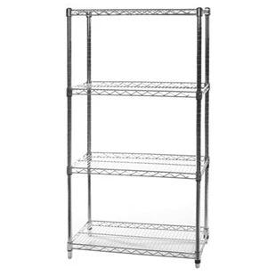 Stylish 18 quot d x 30 quot w Chrome Wire Shelving w 4 Shelves Certified