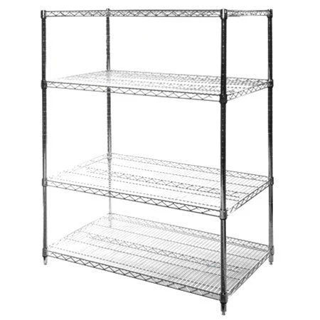 Functional 24 quot d x 42 quot w Chrome Wire Shelving w 4 Shelves High-End