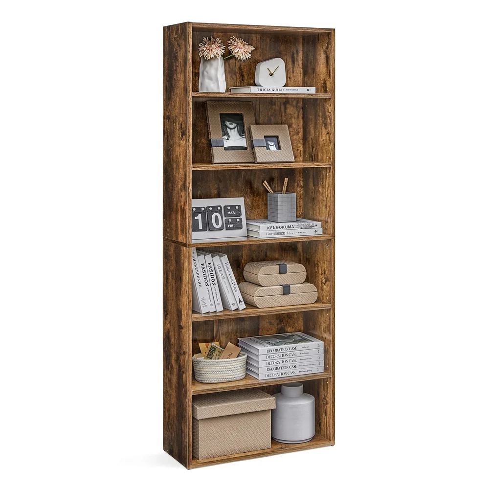 Convenient VASAGLE 6-Tier Open Bookcase with Adjustable Storage Shelves Trusted