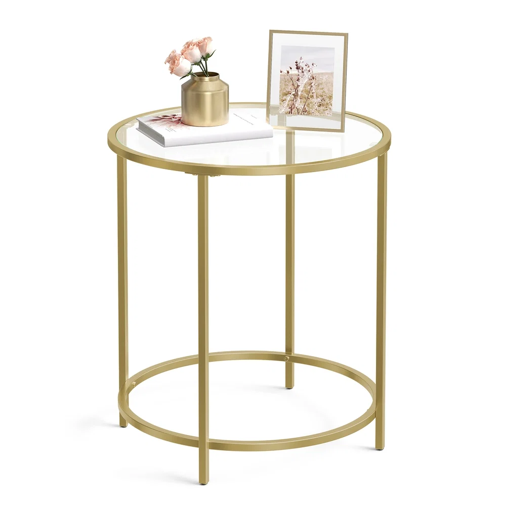 High-End VASAGLE Baris Collection – Glass End Table with Metal Frame Environmentally Friendly