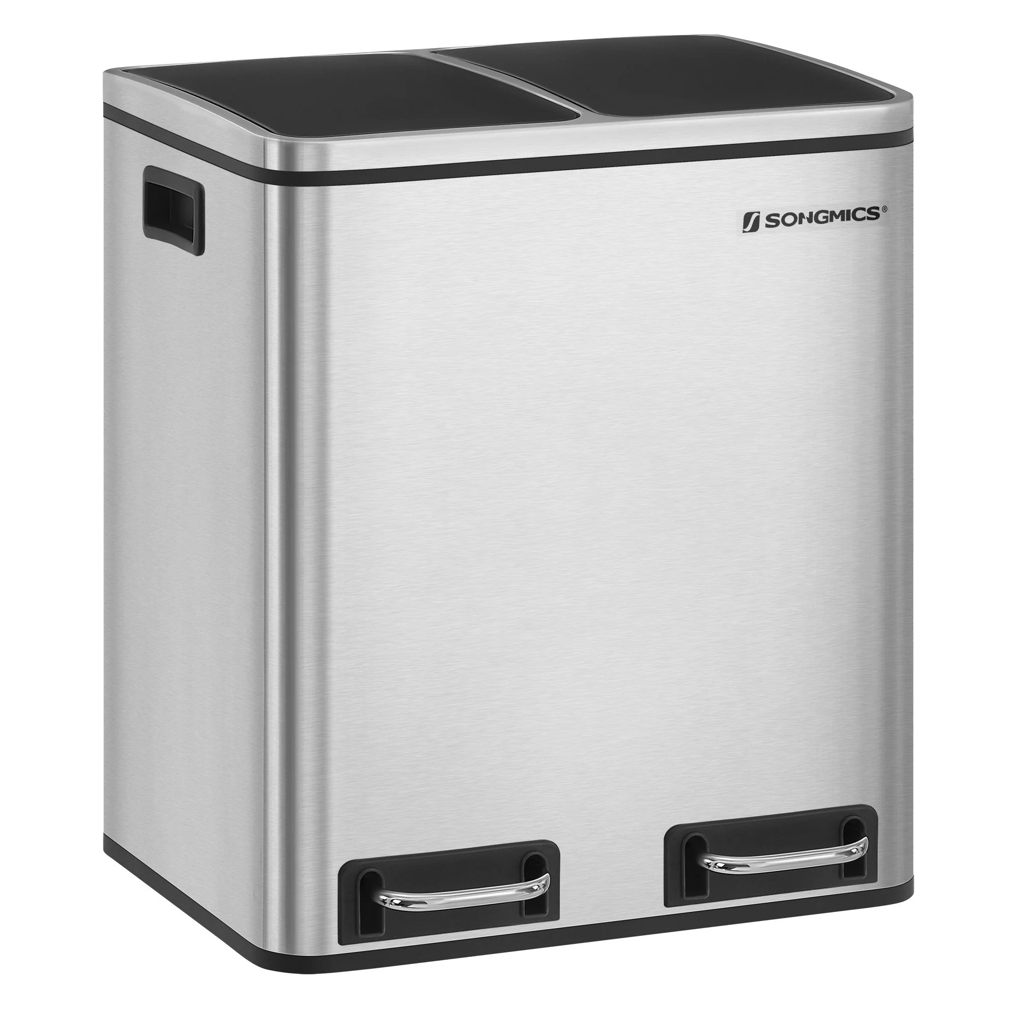 Advanced SONGMICS 2 x 4 Gallon Silver Step Trash Can with 2 Bucket Trusted