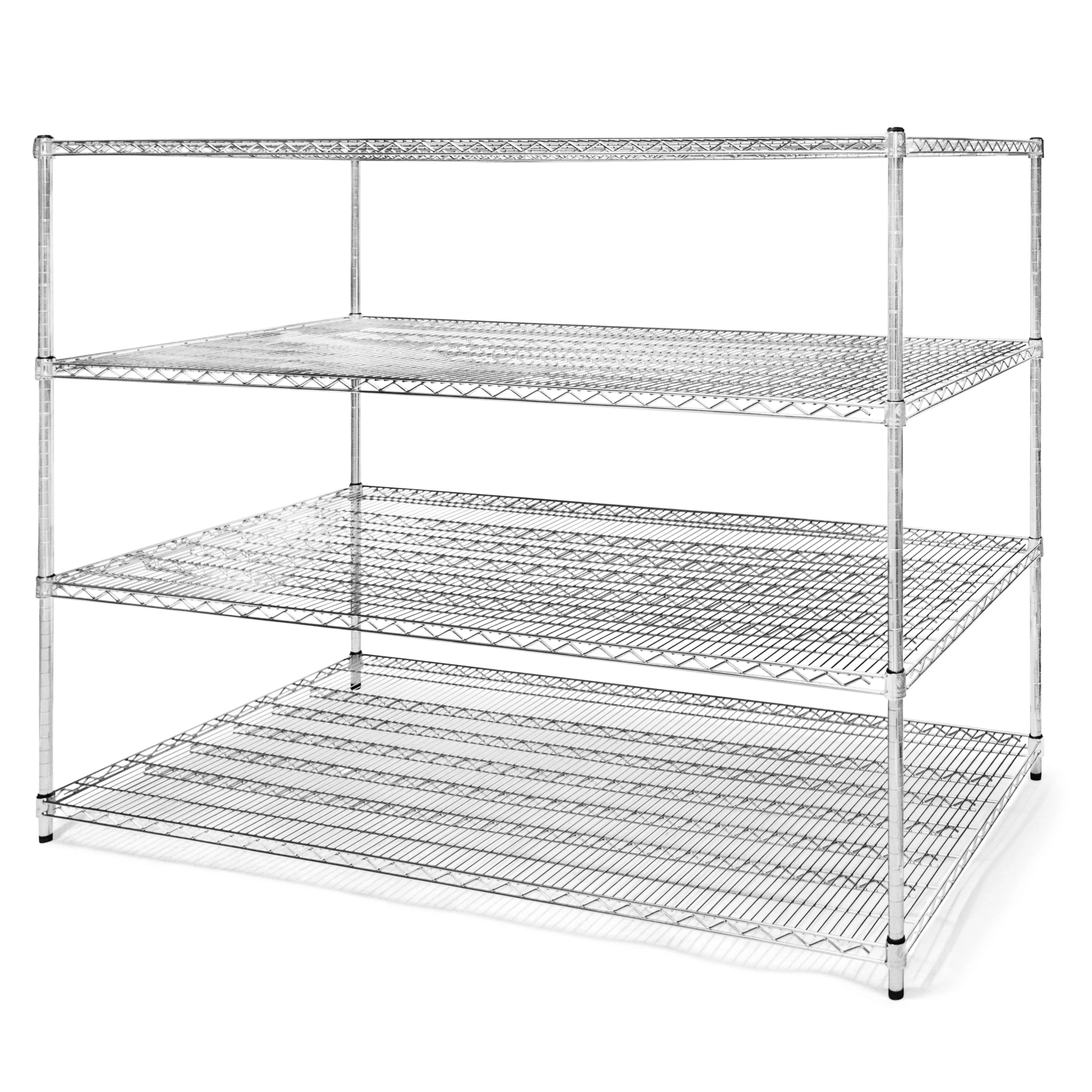 User-Friendly 36 quot d x 60 quot w Chrome Wire Shelving w 4 Shelves Minimalist