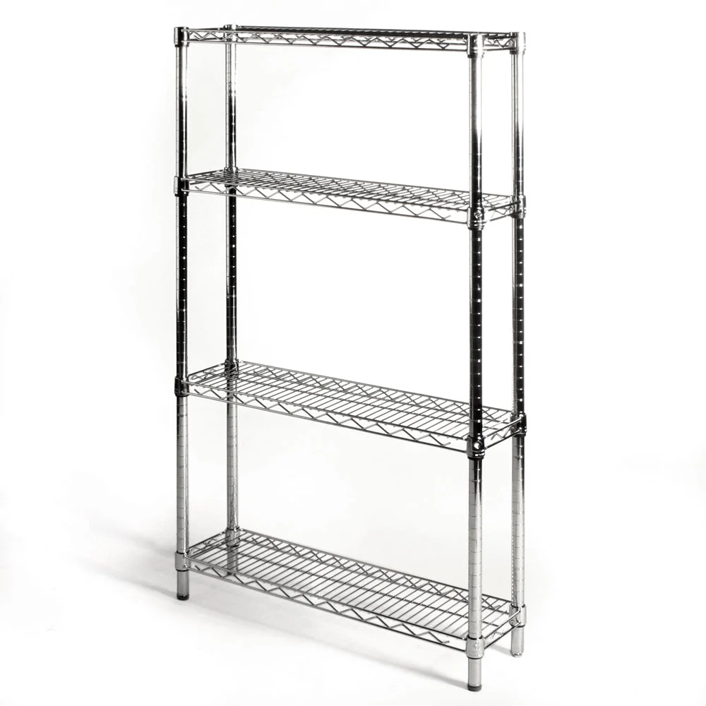 Eco-Friendly 10 quot d x 30 quot w Chrome Wire Shelving w 4 Shelves Reusable