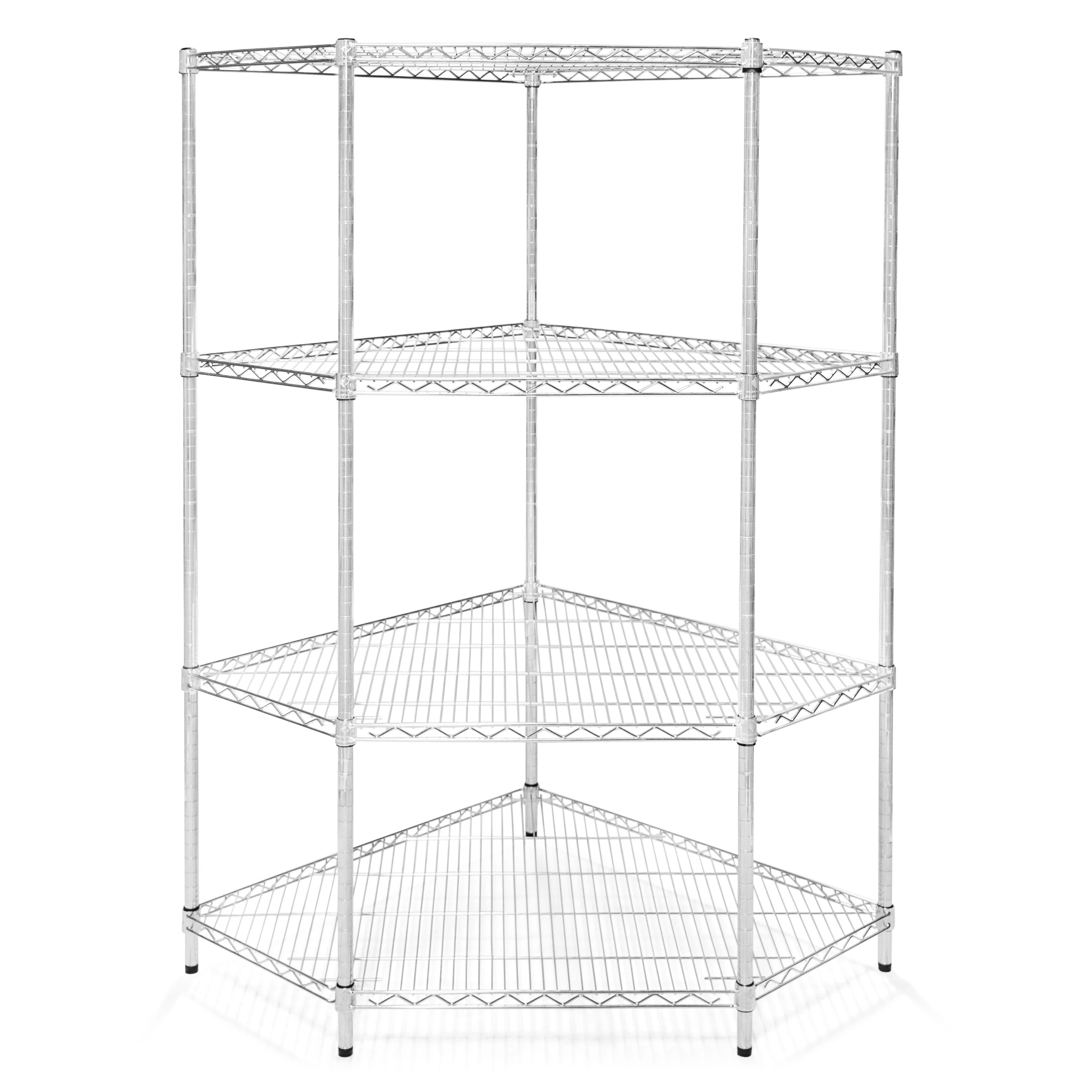 Modern Pentagon Corner Wire Shelving Units Natural
