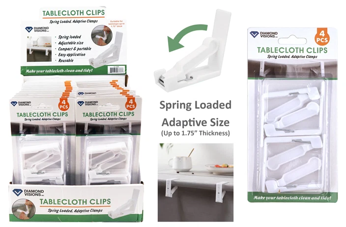 Modern TABLECLOTH CLAMPS 4PK PLASTIC Green