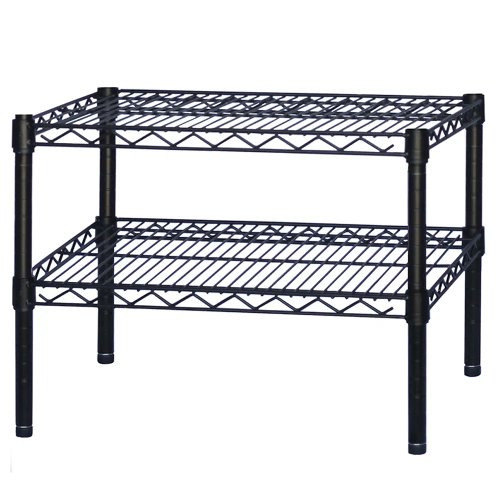 Quality 12 quot d x 14 quot h Black Wire Shelving w 2 Shelves Organic
