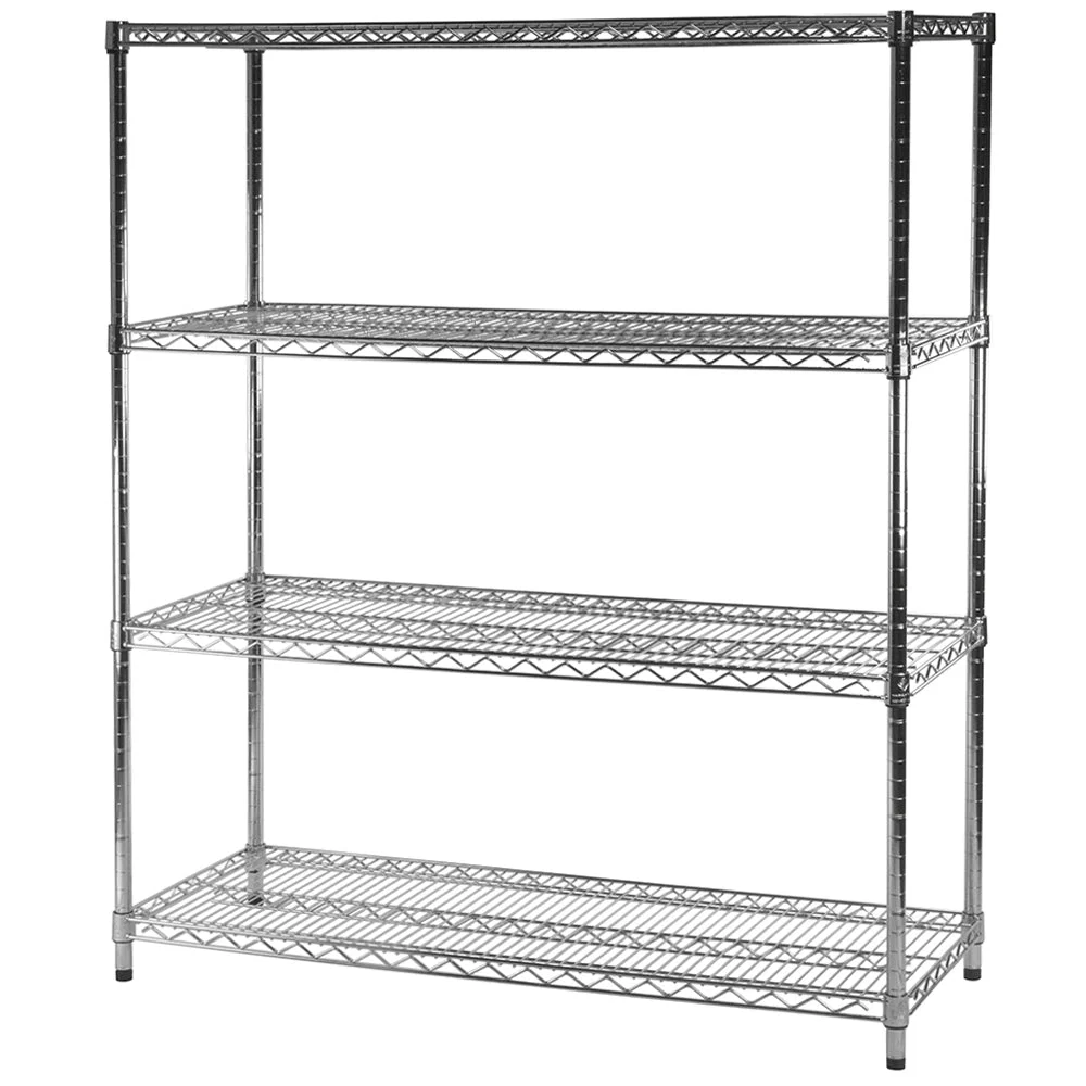 Comfortable 21 quot d x 48 quot w Chrome Wire Shelving w 4 Shelves Elite