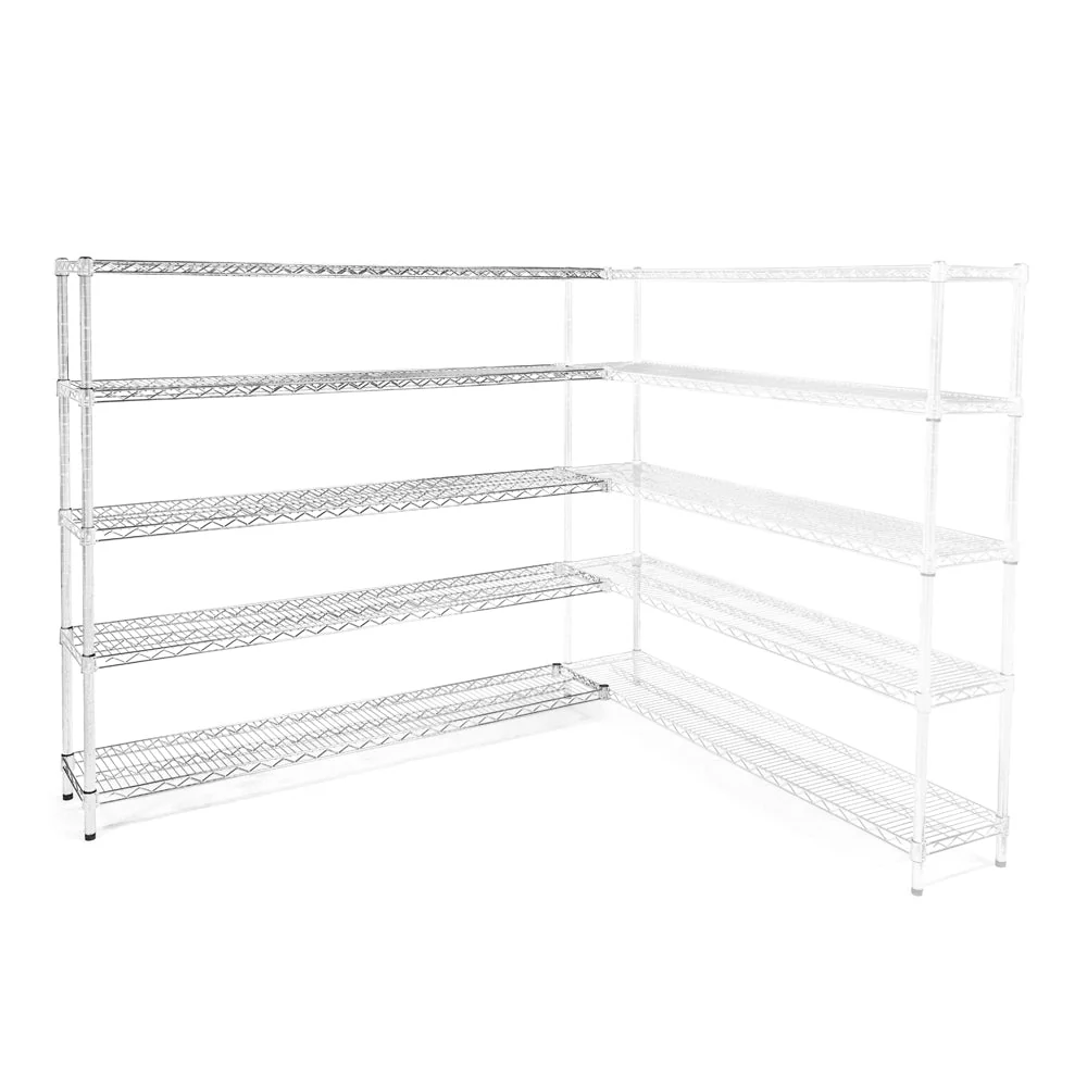 Solid 18 quot d x 60 quot w Wire Shelving Add-Ons w 5 Shelves High-End