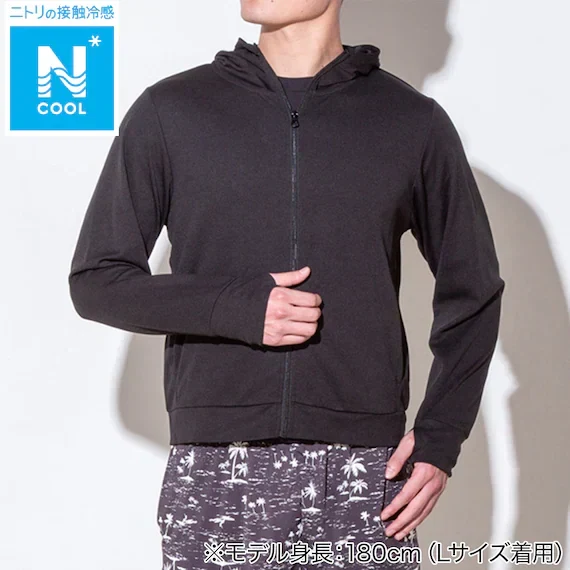Prestigious MENS UV CUT COOL HOODIE NE MESH BK L Proven