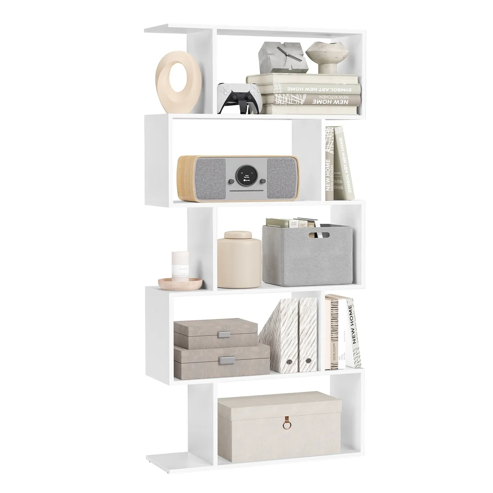 Green VASAGLE 5-Tier Display Shelf and Room Divider Certified