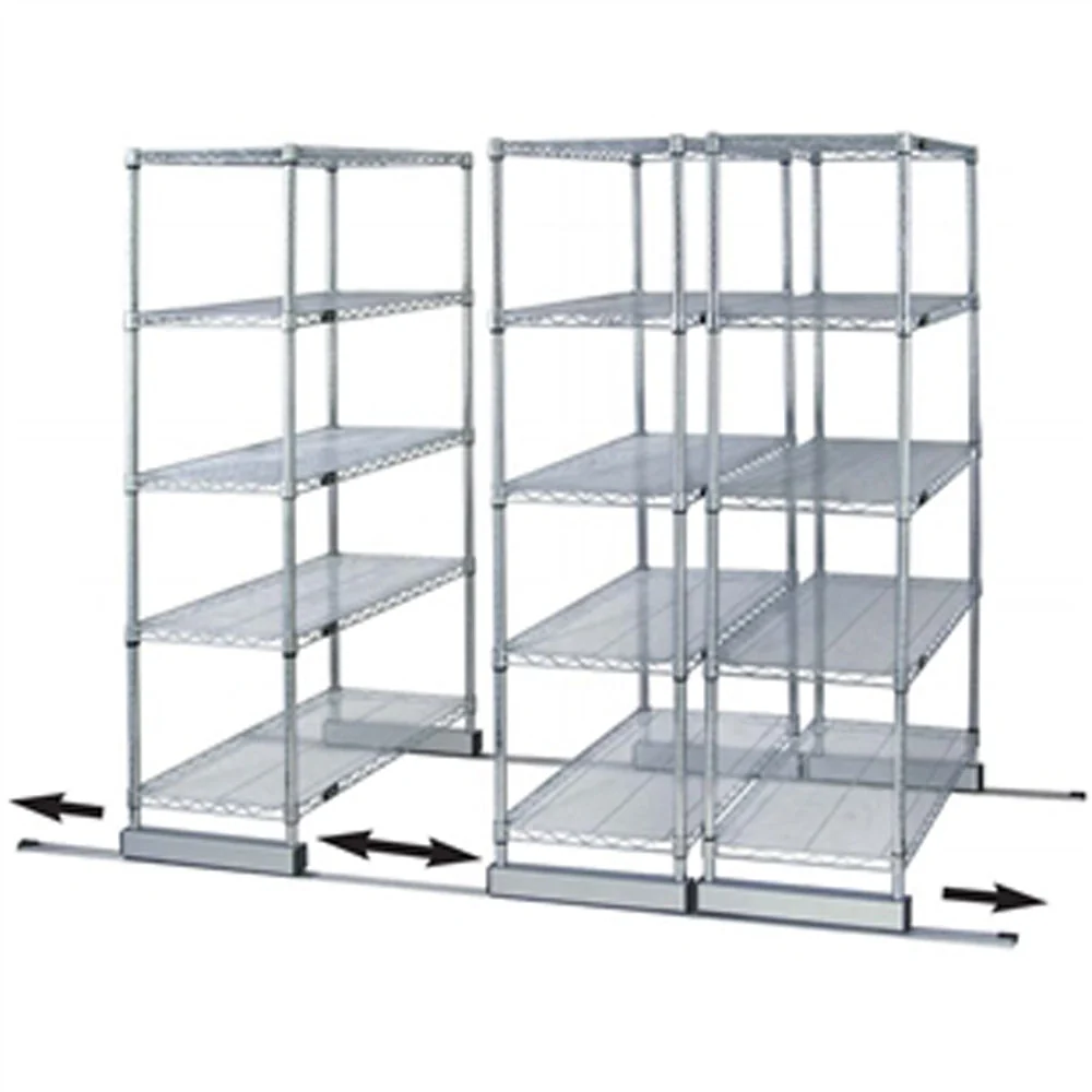 Functional 30 quot d x 72 quot w High-Density Mobile Wire Shelving – Single Wide Powerful