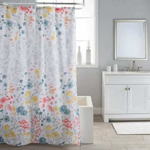 Effective WILDFLOWER SHOWER CURTAIN High-Grade
