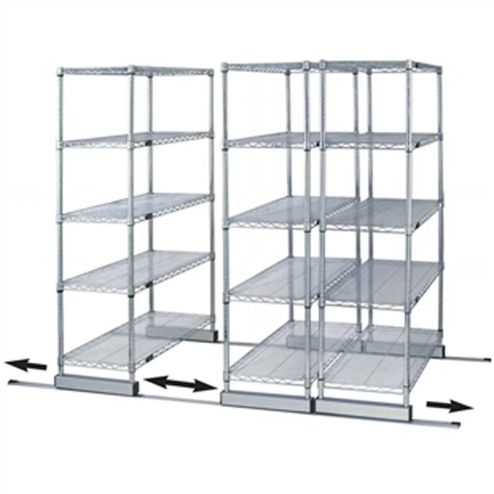 Smooth 24 quot d x 36 quot w High-Density Mobile Wire Shelving – Single Wide Natural