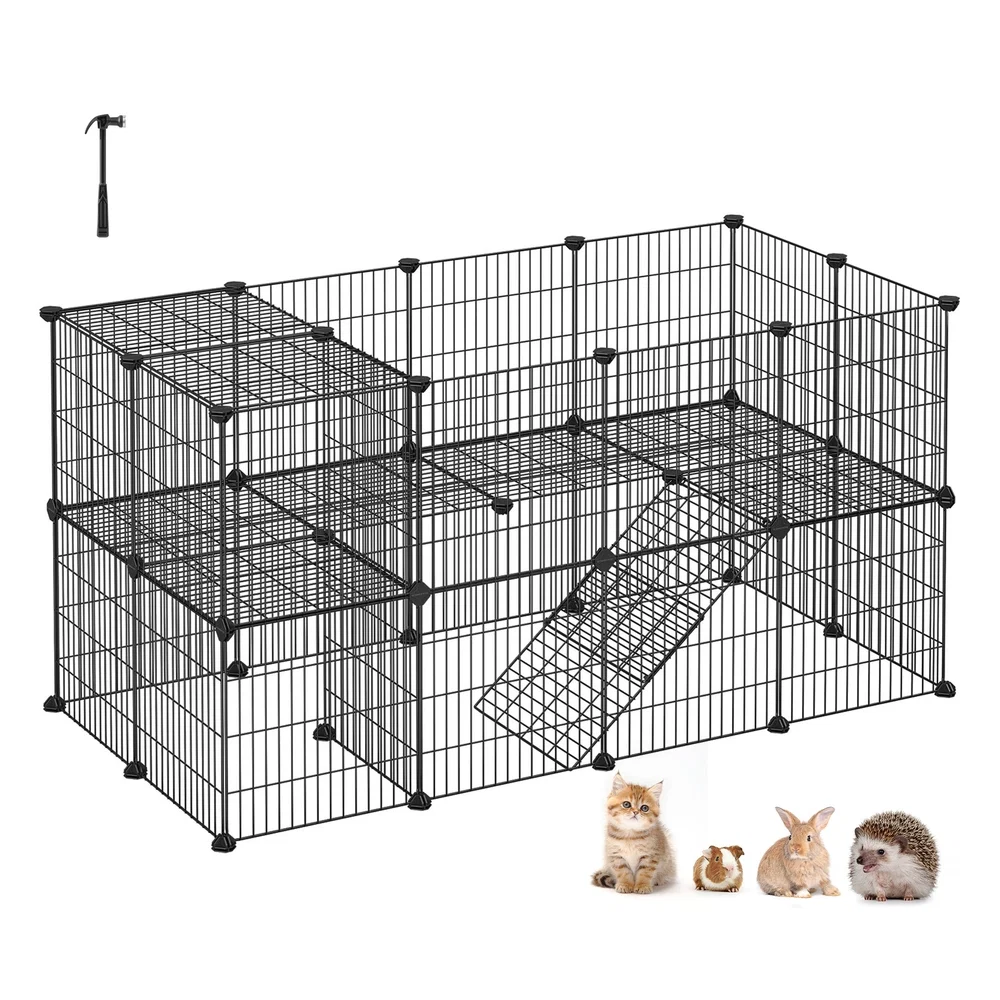 Fine SONGMICS Pet Playpen with Cable Ties Reusable