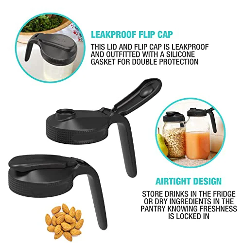 Green WIDE MOUTH FLIP CAP LID W HANDLE Next-Generation