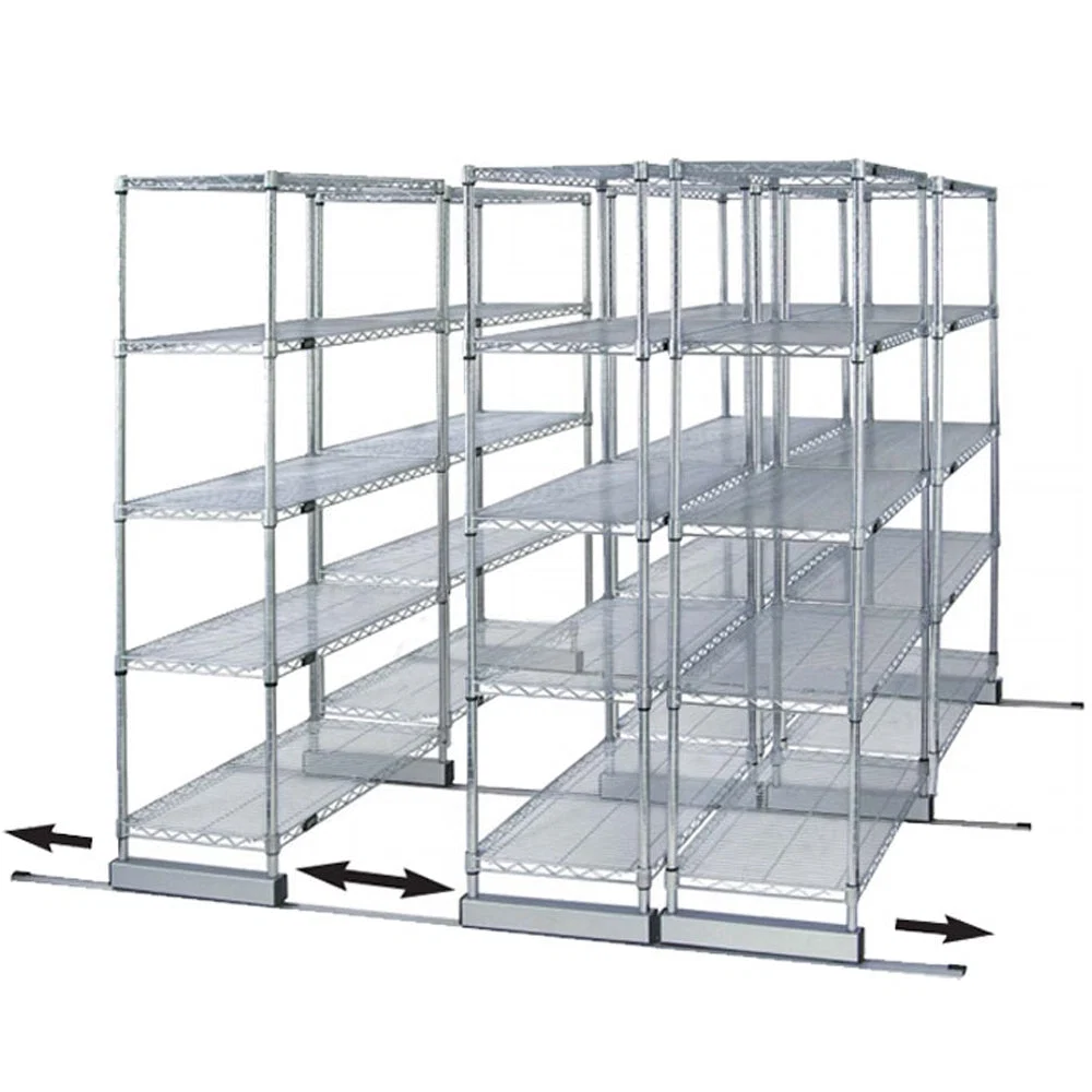 Fashionable 18 quot d x 54 quot w High-Density Mobile Wire Shelving – Double Wide Artisan