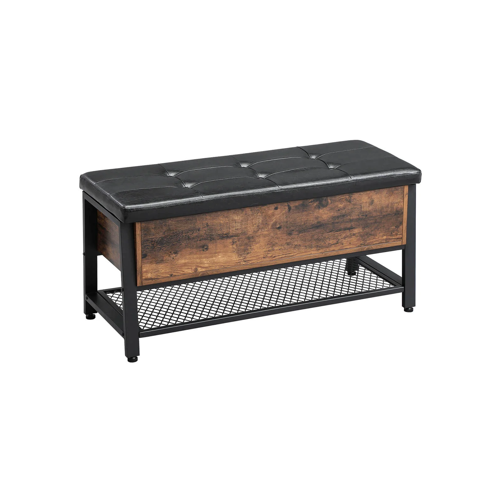 Reusable VASAGLE Padded Seat Storage Bench Detailed