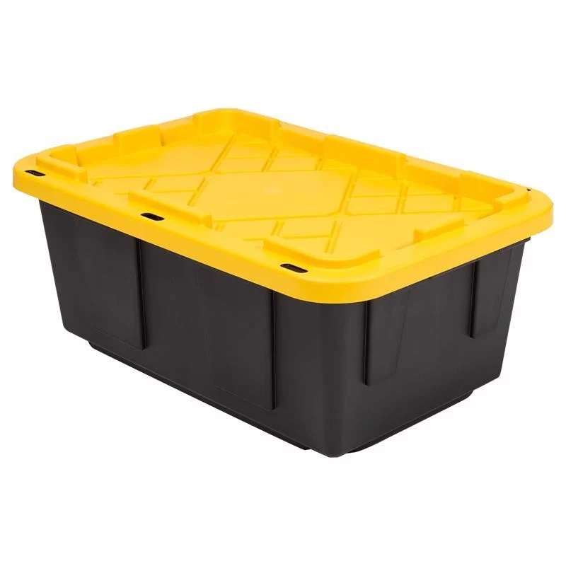 Traditional STORAGE TOTE 15GAL BLK YLW User-Friendly