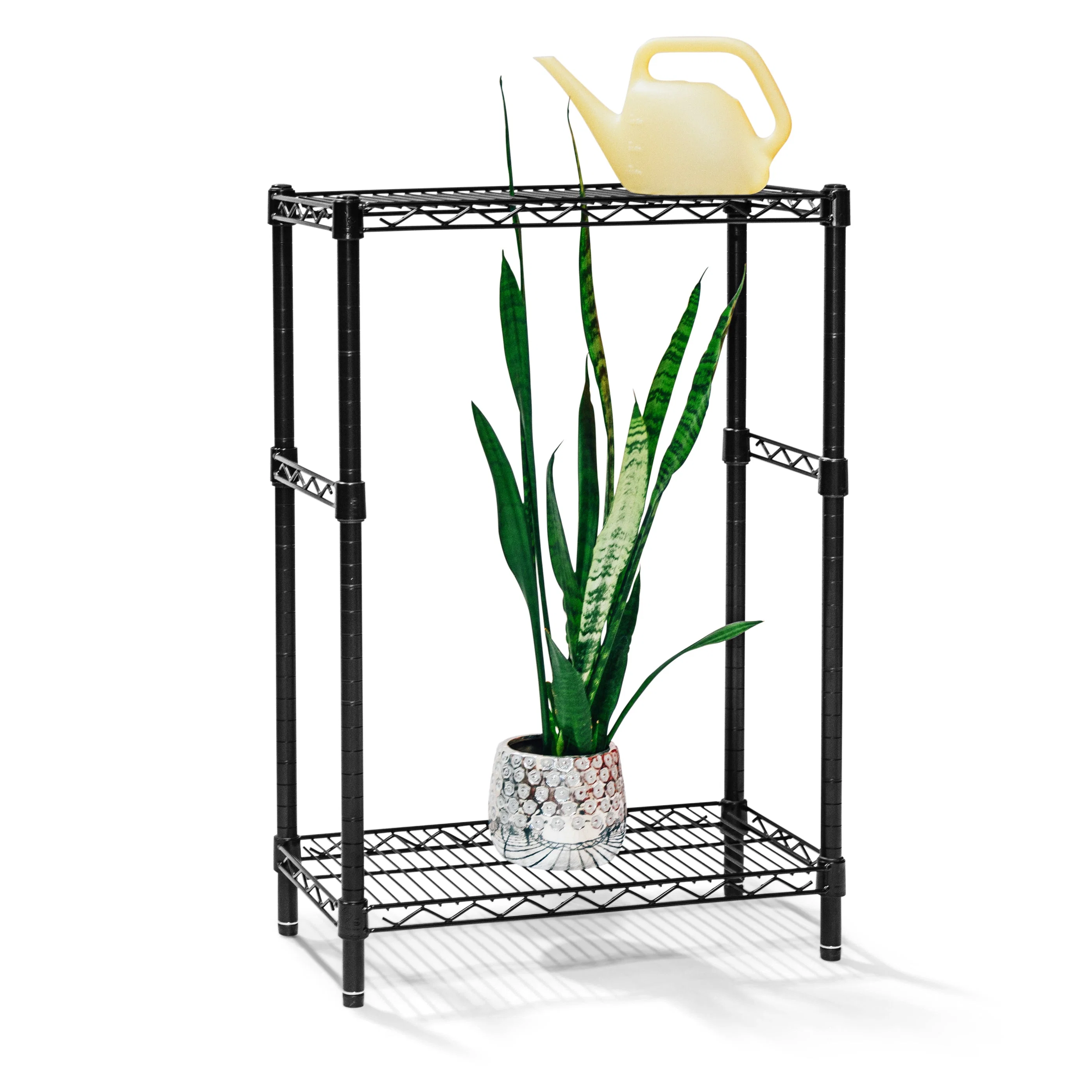 Professional Black 2-Tier Plant Stand Convenient