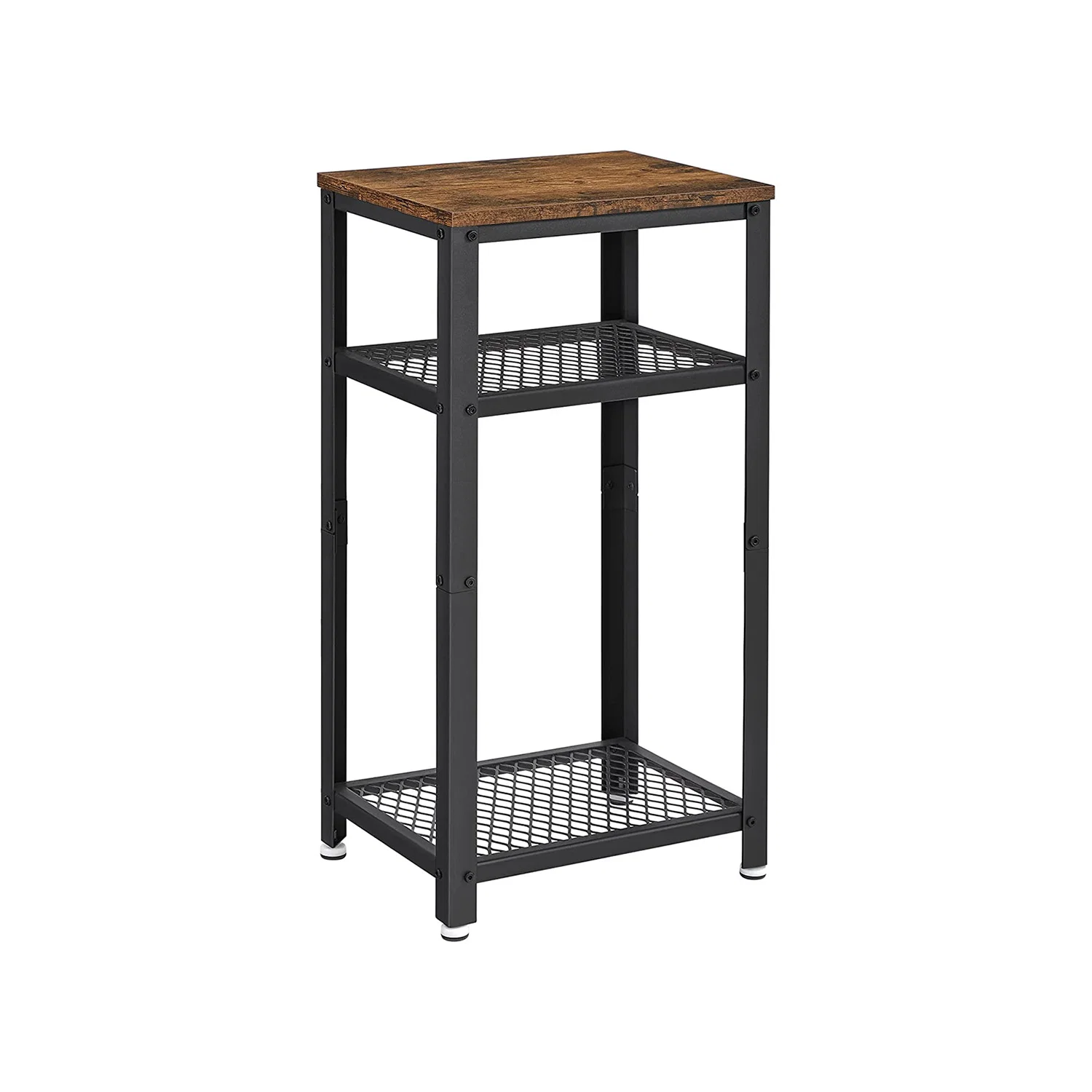 High-Performance VASAGLE Tall Side Table with 2 Mesh Shelves Verified