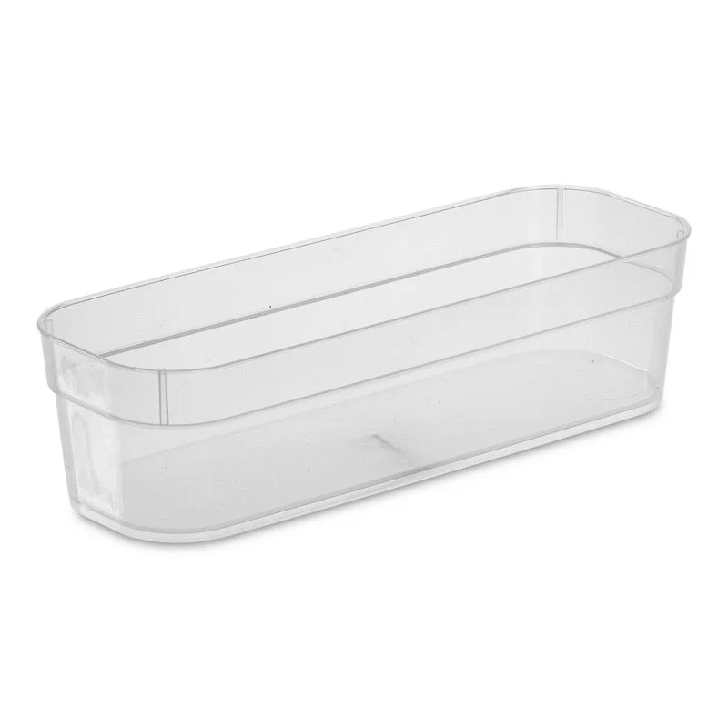 Original Design SET 3 NARROW STORAGE TRAYS CLEAR Carefully Designed