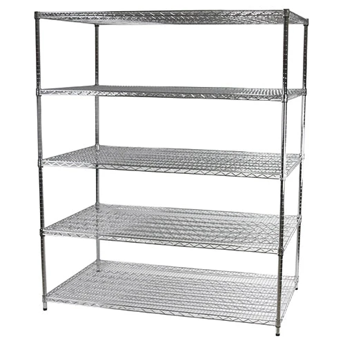 Safe 36 quot d x 60 quot w Chrome Wire Shelving w 5 Shelves Clean