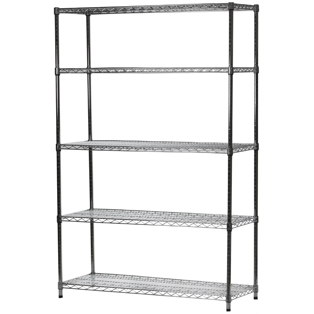 Clean 18 quot d x 48 quot w Chrome Wire Shelving w 5 Shelves Refined