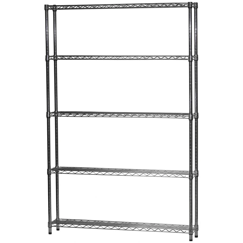 Pure 8 quot d x 48 quot w Chrome Wire Shelving w 5 Shelves High-Quality