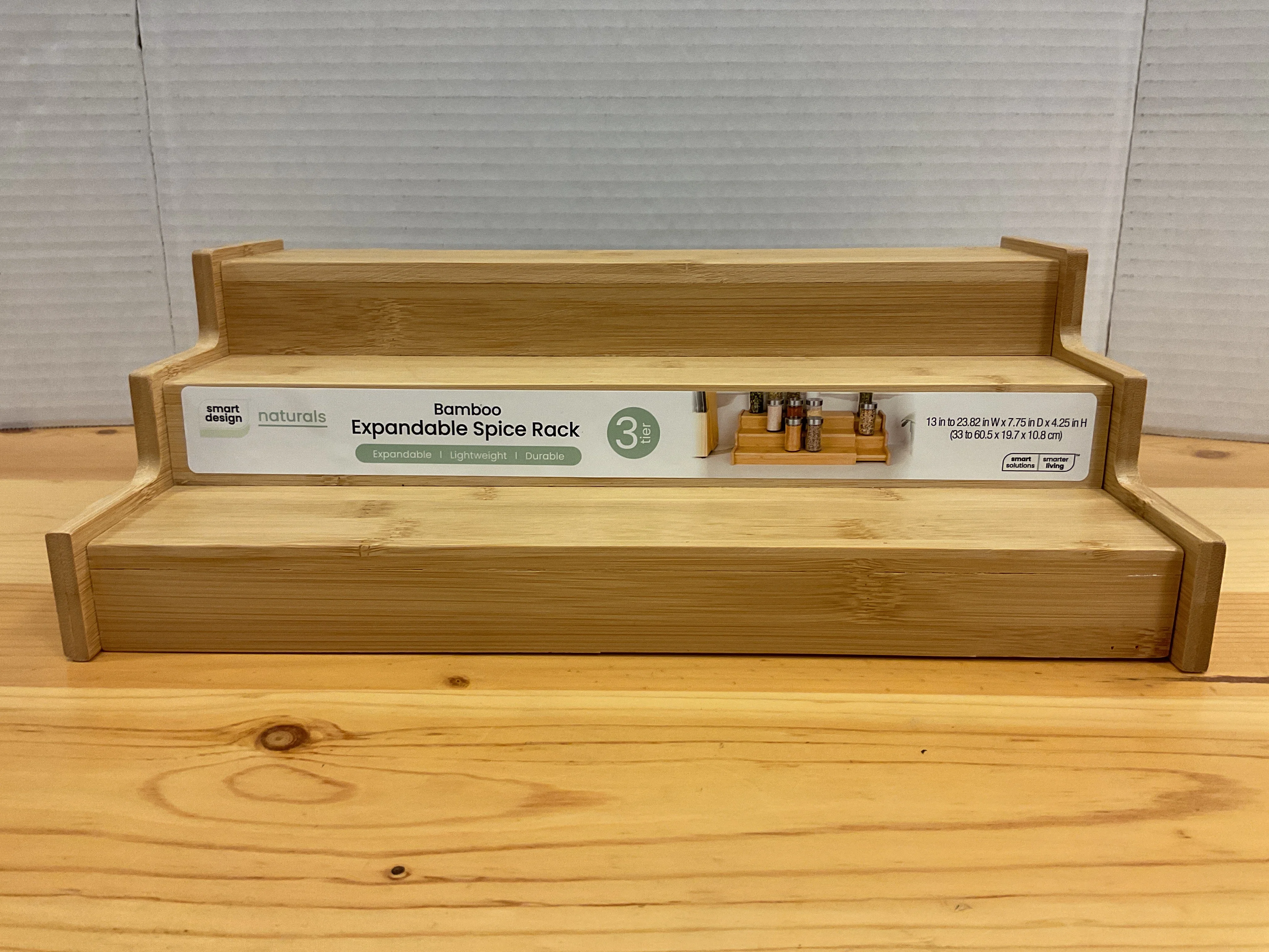 Contemporary 3 TIER BAMBOO SPICE RACK Top-Quality
