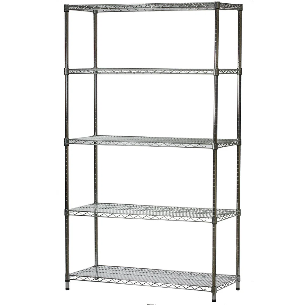 Breathable 18 quot d x 42 quot w Chrome Wire Shelving w 5 Shelves Fast